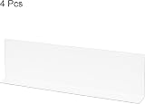 sourcing map L Type Shelf Dividers 40x4x12cm Pack of 4 Clear PVC view 3