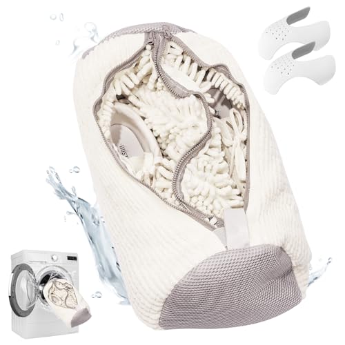 Shoe Washing Bag Machine Reusable Double Zipper Laundry Cleaning Shoe Bag for Washing Clothes Mesh Bag for Sneaker Cleaning