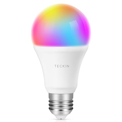 Smart WLAN LED Lampe Glühbirne TECKIN E27 Birne RGB Bulb mit mehreren Farben Wifi Glühbirne 800LM, steuerbar via App dimmbare