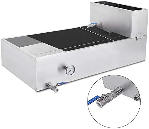 VEVOR Maple Syrup Evaporator Pan Maple Syrup Boiling Pan Stainless Steel Square Pan for Boiling Syrup (with Valve & Thermometer & Feed pan, 48"x24 x 18.9")