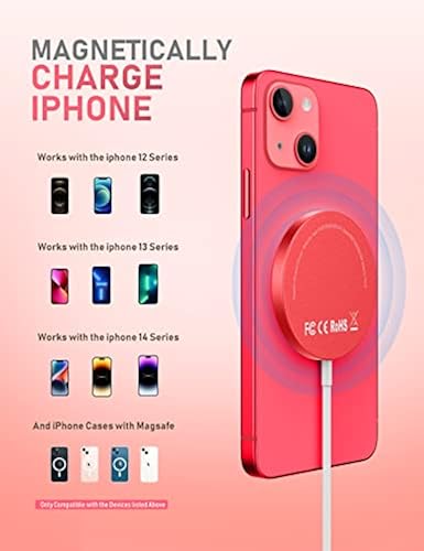 Magnetic Wireless Charger Compatible with Mag-Safe Charger/iPhone 14/14  Pro/14 Plus/14 Pro Max/iPhone 13/13 Pr