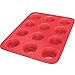 BakeitFun Standard Silicone Muffin Baking Pan in Vibrant Red Color with 12 Circular Compartments That Can Be Used for Cupcakes, Tarts and Other Baked Goodness. Perfect for Professional and Home Use