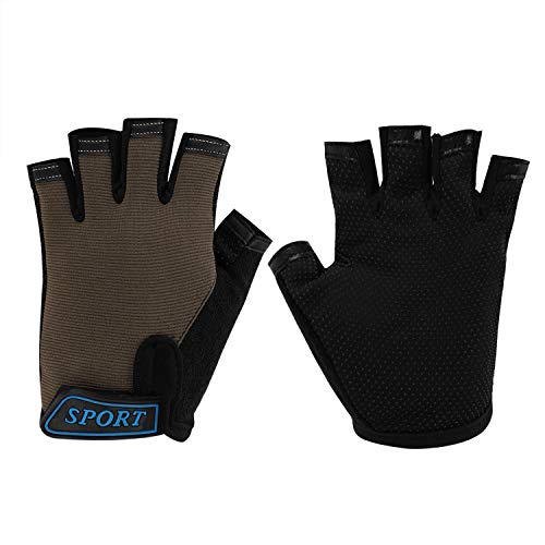 Half Finger Cycling Gloves Outdoor Adjustable Sport Bicycle Gloves Gel Padded Mountain Road Bike Riding Gloves Shock-Absorbing Breathable Anti Slip Summer Mitten for Kids (Black 1)