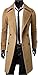 Uget Men's Trench Coat Winter Long Jacket Double Breasted Overcoat
