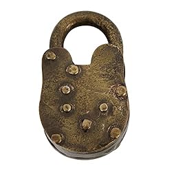 Deco 79 Metal Lock And Key, 2" x 3" x 1", Brass