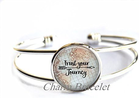 Charm Bracelet, Fashion Bracelet,Trust your Journey Bracelet, inspirational jewelry, inspirational Bracelets, motivational quote jewelry, encouragement quote-ZE144