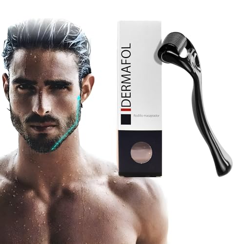 Rodillo Facial Profesional Masajeador de Titanio - Rodillo con Estuche Portátil Relajación Facial y Capilar - Mejora la Circulación Sanguínea y la Elasticidad de la Piel Dermafol - INCLUYE ESTUCHE