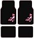 BDK Universal Fit 4-Piece Design Carpet Floor Mat Set - (Love Heel) (Licensed Products, Secure Backing) - MT-521