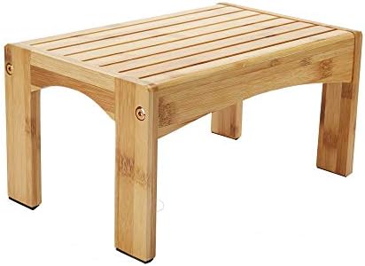 Amazon Com Mind Reader Kidstep Brn Kids Step Stool Height Booster For Kitchen Bedroom Office Bathroom More Slip Resistant Brown Bamboo Home Kitchen