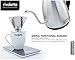 Sinsearly Cuisine - 1.2L Stainless Steel Electric Pour Over Gooseneck Kettle with Thermometer + Limited Time FREE Milk Frother & Stand - Your Complete Kit for That Perfect Cup