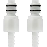 BBTUS 1/4" Male Plastic Quick Shut-Off Hose Barb Quick Disconnect Connector | 2x Male Connector, Valved Inline Quick Coupling, Tube Fittings, Quick Release adaptor