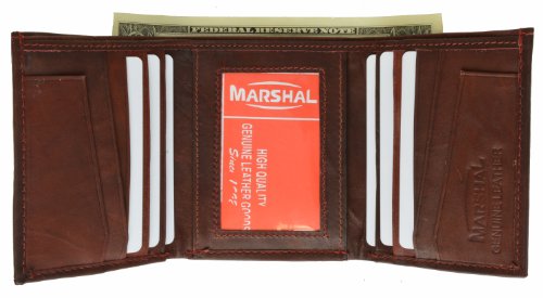Classic Design Trifold Wallet with Side Load Credit Card Slots and Cash holder By Marshal