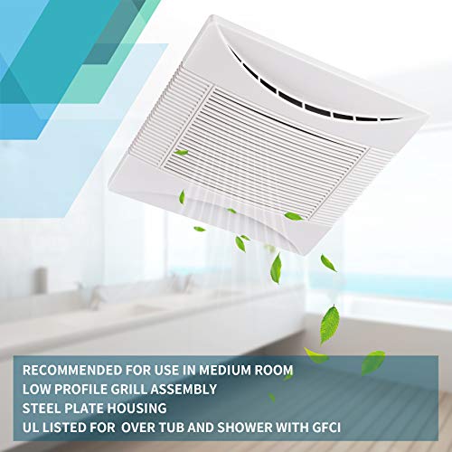 Tech Drive Super-Quiet 90 CFM, 0.8 Sone Bathroom Ventilation and Exhaust Fan (90CFM) - Thumbnail 5