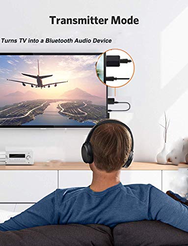 Joypro Portable Bluetooth 5.0 Transmitter and Receiver, 3-in-1 Wireless 3.5mm Adapter for TV PC Headphones Speakers Home/Car Stereo Sound System