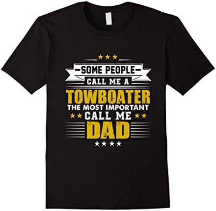 Mens Towboater Dad T Shirt Pusher Boat Tugboat Towboating Career 3XL Black