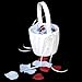 TOOGOO(R)Double Heart Wedding Flower Girl Basket Rhinestone Decor White