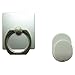 BR - Silver | Cell Phone Holder Ring Grip Stand + Car Mount Hook Universal for iPhone, Samsung, iPad, Android, Nokia, HTC and Tablets