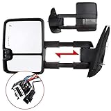 Towing Mirrors, ECCPP High Performance Automotive Exterior Mirrors for 07-14 Chevy GMC Silverado Sierra 1500 2500HD 3500HD with Power Operation Heated Turn Signal and Clearance Light Features