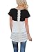 FARYSAYS Women's Color Block Striped Crewneck Patchwork Short Sleeve Comfy Loose Fit Tunic Tops