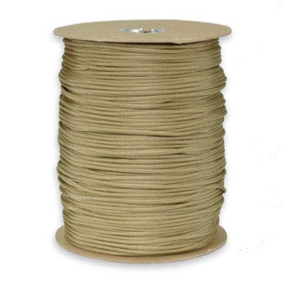 The Paracord Store | Type III 550 Paracord - 1000 FT Spool, Tan | Heavy Duty 7 Strand Tactical Paracord - USA Made Nylon Outdoor Parachute Cord for Camping, Fishing & More - Survival Cord