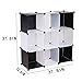 C&AHOME - 9 Cube Storage Organizer DIY Bookcase Shelf Toy Rack, White Cross
