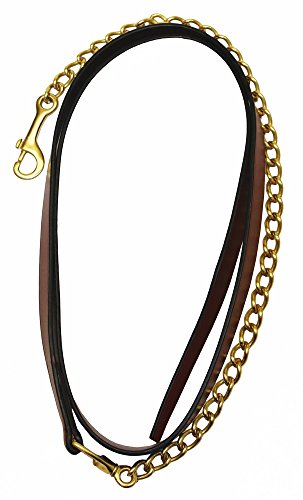 Henri de Rivel Leather Lead w/ 24In Chain Oak Bark