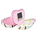 OptiPlix Dual Glasses and Contacts Case - Double Sided 2 in 1 Clamshell Hard Case for Eyeglasses and Contact Lenses with Mirror - Pastel Chevron With Matte Finish