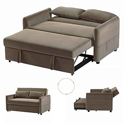 Gynsseh Pull Out Sofa Sleeper, 3 in 1 Adjustable Sleeper Loveseat Pull ...