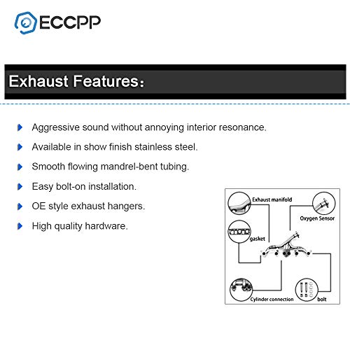Exhaust Manifold Set Stainless Steel Front Rear ECCPP Automotive Replacement Exhaust Manifolds pipe Fit for Wrangler Grand Cherokee 4.0L
