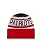 NFL New England Patriots Biggest Fan 2.0 Cuff Knit Beanie, One Size, Red
