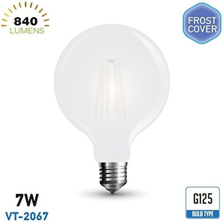 V-TAC Bulb Lamp G125 Filament Frosted Glass 7W, E27 300° - Image 3