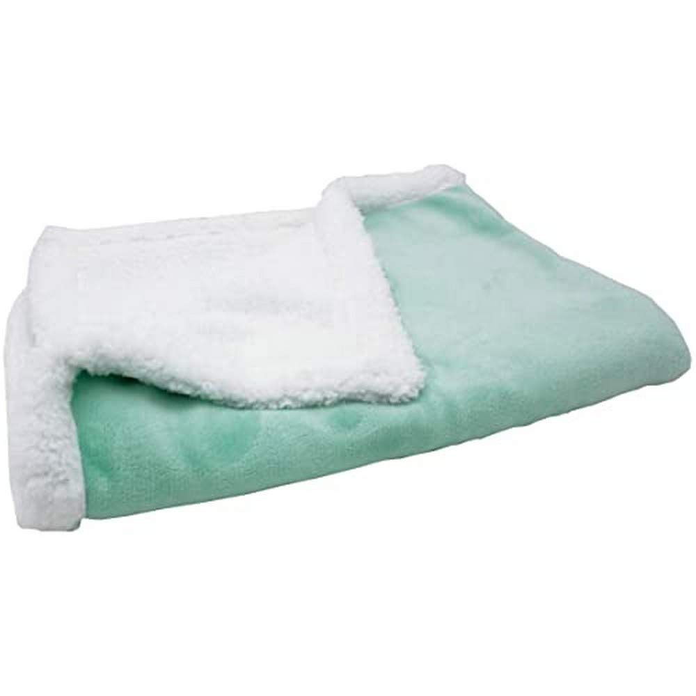 BabyCalin BBC630014 Weiche Bi-Material-Decke, 75cm x 100cm, Aqua, Mehrfarbig, 1 Stück