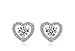 Bamoer Cubic Zirconia Platinum Plated Love Heart Halo Stud Earrings