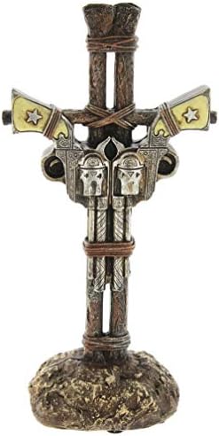 Joy of Giving Tabletop Cross Figurine with Antique Style Pistols Design