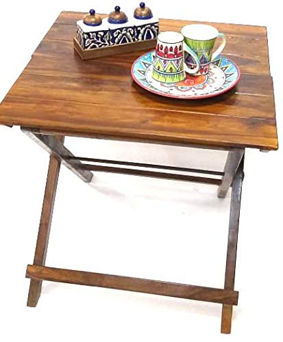 Detec Homze Wooden Portable Foldable Table - 61 X 48 X 64 cms