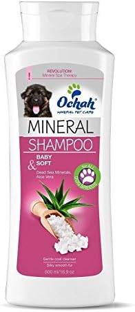 Ochah All-Natural Mineral Salt Pet Shampoos for Sensitive Skin- are Made with Healing Vitamins Found in Dead Sea- Decrease Itching, Scratching, and Minimize Dandruff- 16.9oz