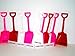 Toy Plastic Shovels Red White & Pink, 24 Pack, 7 Inches Tall, 24 I Dig You Stickers by Jean's Plastics