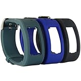 HopCentury One-Size Replacement Garmin Vivofit Band Wristband Strap Accessory with Metal Clasp Buckle for Garmin Vivofit 1 Generation - 3 Pack