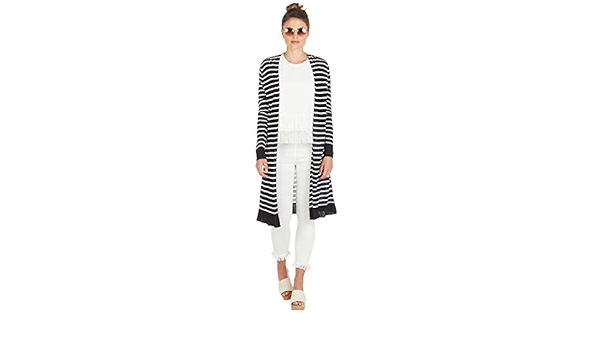 black and white striped duster cardigan