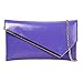 b.m.c BMC Fashionably Chic Cool Purple Faux Leather Gold Metal Accent Envelope Style Statement Clutch