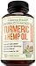 Turmeric Curcumin with Hemp Oil Powder and Bioperine. Joint Pain Relief, Anti Inflammatory, Anti Anxiety. Stress and Sleep Support Supplement with Curcuminoids and Black Pepper. 60 Capsules