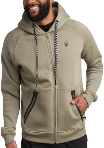 Spyder ​Colorblock SPFFD193-601 Red Men's Full-Zip Hoodie Large at