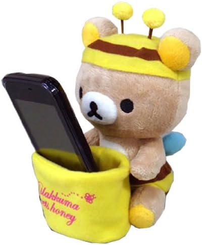 San-X Rilakkuma Plush Doll Cell Phone/Smart Phone Stand (Honey Pot)