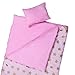 Wildkin Kids Sleeping Bag – Roll-Up Design with Storage Bag for School, Travel & Camping - Pink and Gold Stars