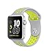 Vitech Soft Silicone Nike Sport Style Replacement Strap Band for Apple Wrist Watch Series 1 Series 2 (42mm M/L Silver/Volt)