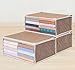 1Storage Charcoal Fiber Clothing Organizer Bags, Breathable Material, 3pcs, Light Brown, 19