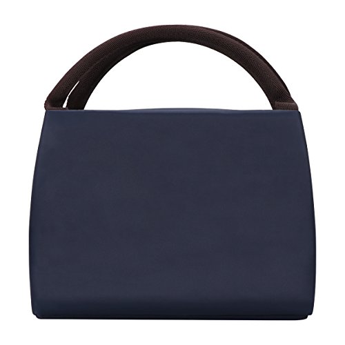 Philorn Reusable Insulated Lunch Bag Sturdy Oxford Box Tote with Zipper for Men, Women, Adult, Picnic and Work (Dark Blue)
