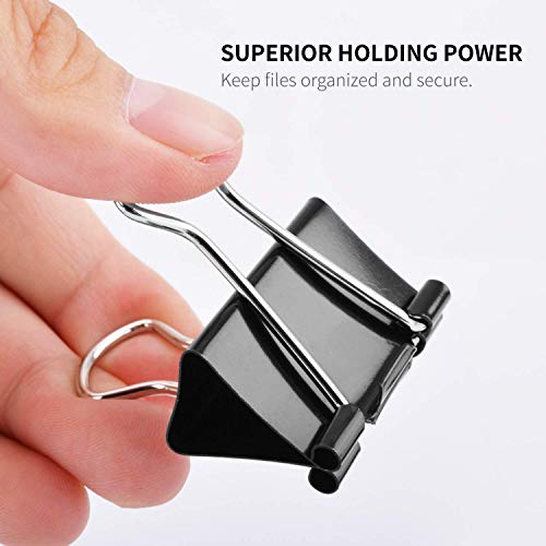 LOYMR 24 PCS Extra Large Binder Clips 2-Inch(51mm), Big Paper Clamps for Office Supplies, File Clip (Black)