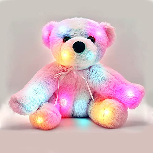 igloofy Pink Plush Teddy Bear Stuffed Animal - Soft & Cuddly Plushie for Kids, Nursery, Adults, Original & Official 12” Toy