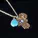 Onairmall Womens Hamsa Necklace Fatima Hand of God Lucky/Evil Eye Charm Layered Pendant Necklace